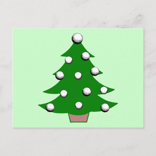 Golf Ball Christmas Tree Holiday Postcard (Front)