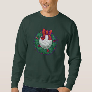 Golf Ball Christmas Wreath Sweatshirt