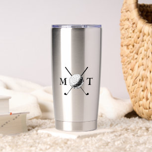 Golf Ball Club Personalized Initial Monogram Insulated Tumbler