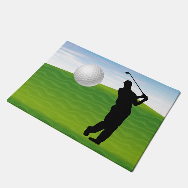 Golf Ball Coming at You Doormat (Angled)