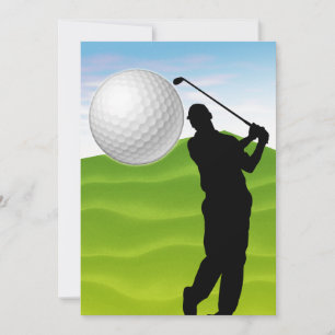 Golf Ball Coming at You Invitation