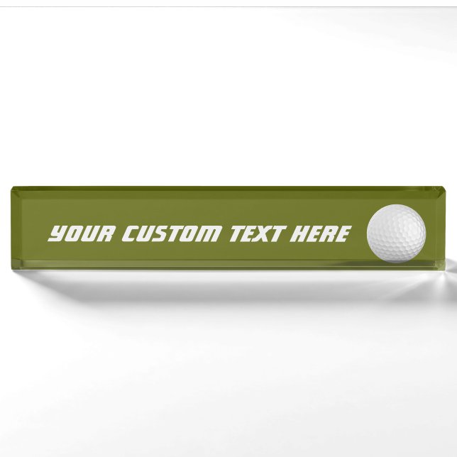 Golf Ball custom desk nameplate (Front)