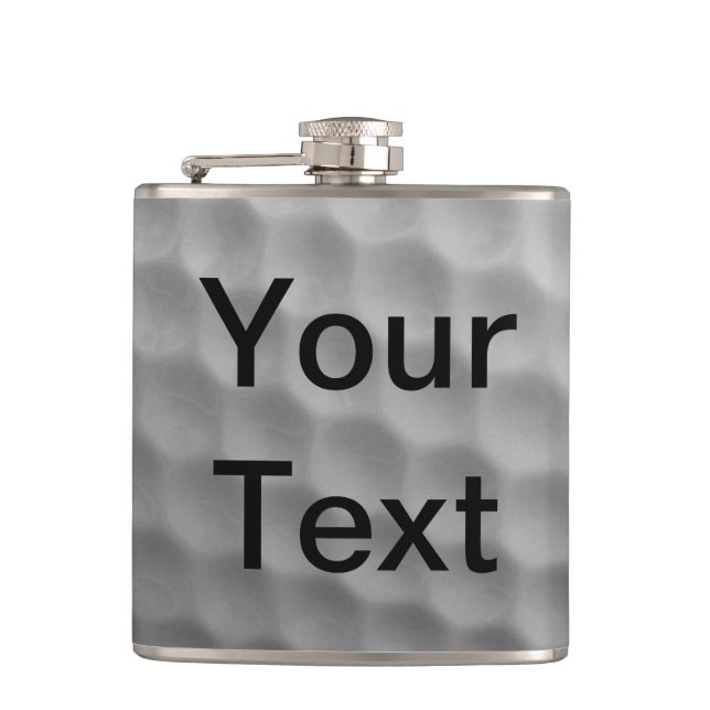 Golf Ball Customize Personalize Change Font Colour Hip Flask (Front)