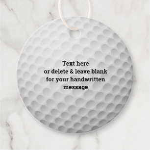 Golf Ball Design Favour Card Tags