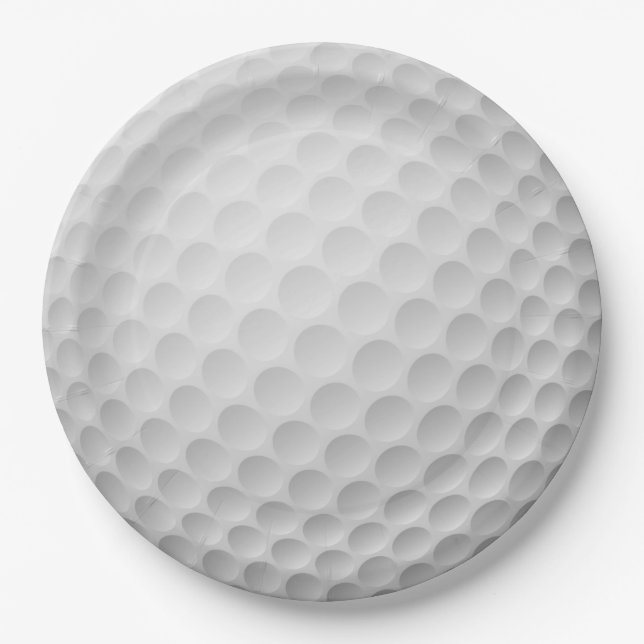 Golf Ball Design Paper Party Plate (Front)