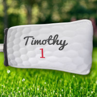 Golf Ball Dimples - Black Name Red Number