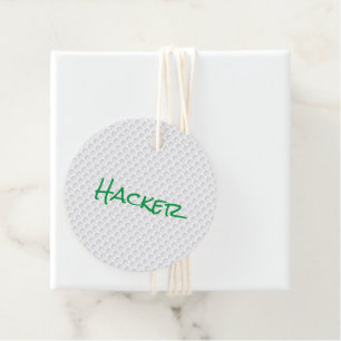 Golf Ball Dimples HACKER Golfing Funny Gift Wrap Favour Tags