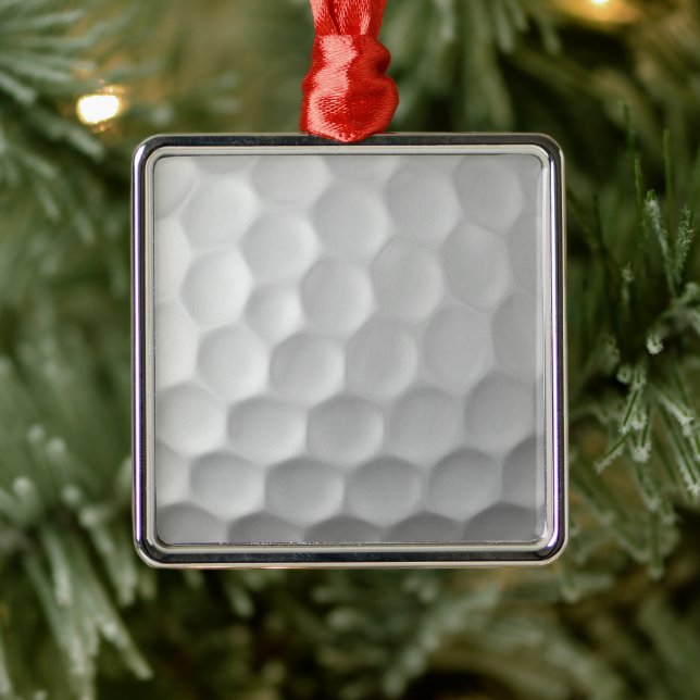 Golf Ball Dimples Pattern Texture Metal Ornament (Tree)