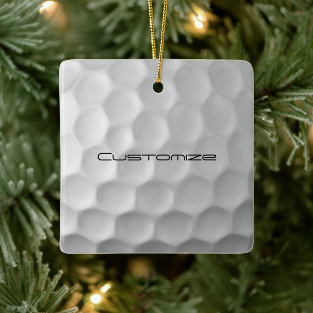 Golf Ball Dimples pattern with Personalized Text Ceramic Ornament (Tree)