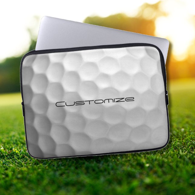 Golf Ball Dimples pattern with Personalized Text Laptop Sleeve (Creator Uploaded)