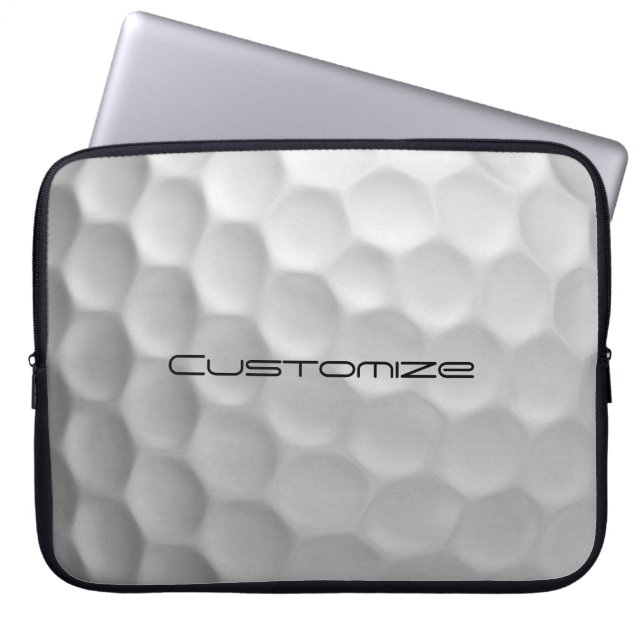 Golf Ball Dimples pattern with Personalized Text Laptop Sleeve (Front)