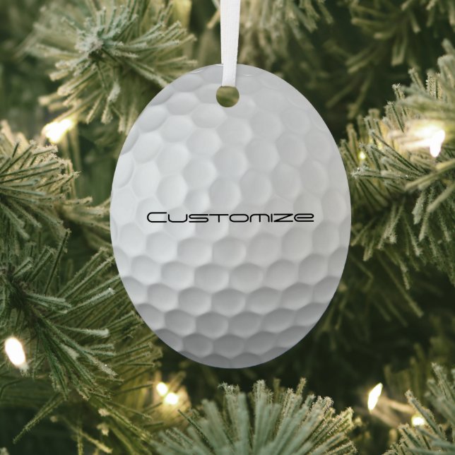Golf Ball Dimples pattern with Personalized Text Metal Ornament (Insitu)