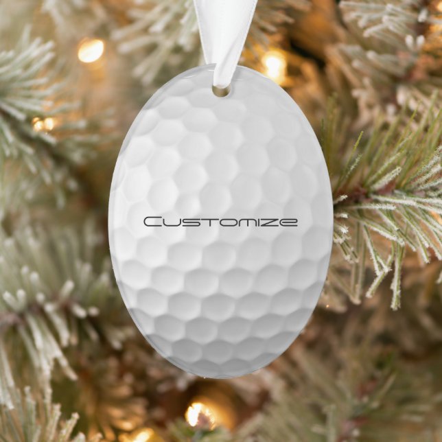 Golf Ball Dimples pattern with Personalized Text Ornament (Tree)
