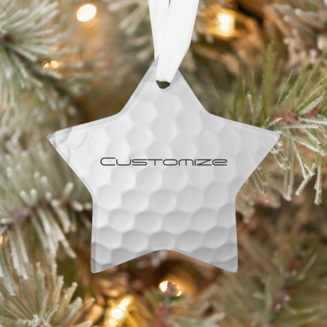 Golf Ball Dimples pattern with Personalized Text Ornament (Tree)