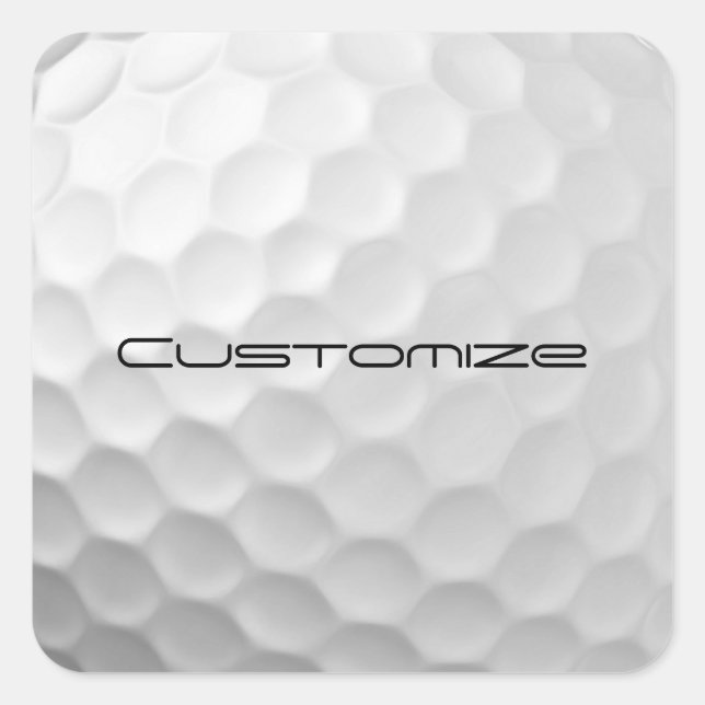 Golf Ball Dimples pattern with Personalized Text Square Sticker (Front)