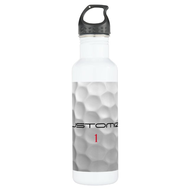 Golf Ball Dimples Personalized Text and Number 710 Ml Water Bottle (Front)