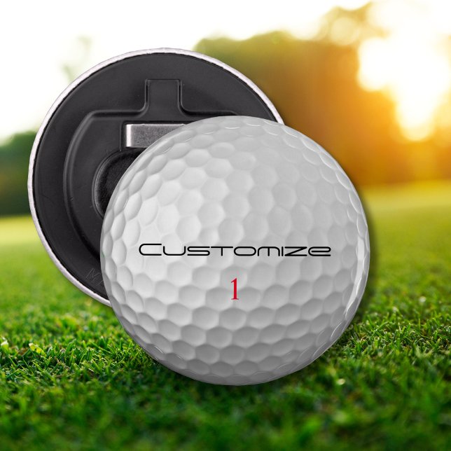 Golf Ball Dimples Personalized Text and Number Bottle Opener (Creator Uploaded)