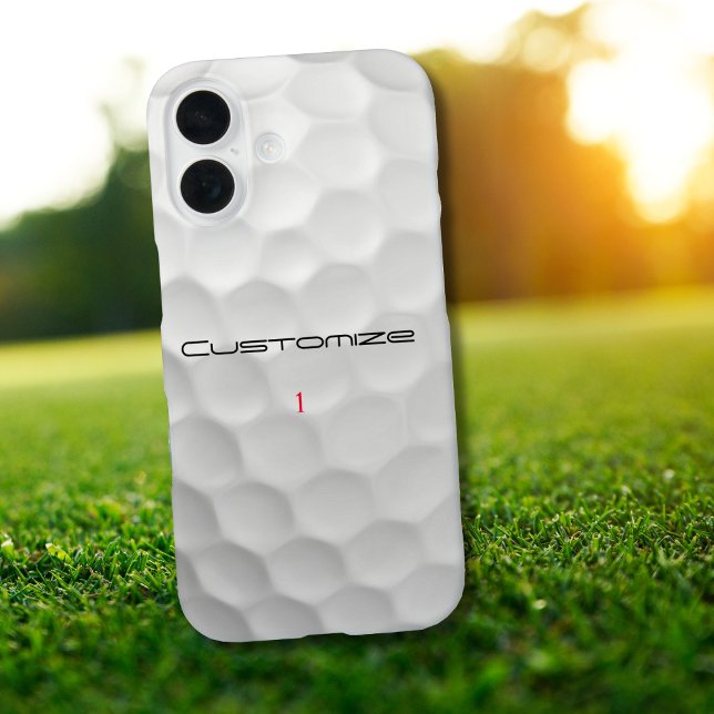 Golf Ball Dimples Personalized Text and Number Case-Mate iPhone Case (Creator Uploaded)
