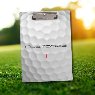Golf Ball Dimples Personalized Text and Number Clipboard