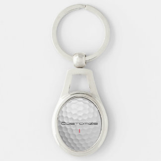 Golf Ball Dimples Personalized Text and Number Keychain