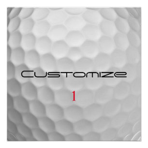 Golf Ball Dimples Personalized Text and Number Poster