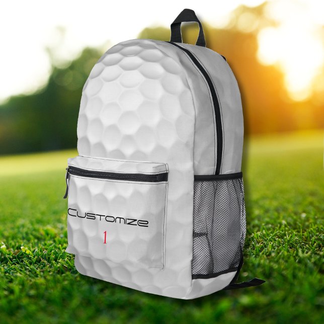 Golf Ball Dimples Personalized Text and Number Printed Backpack (Creator Uploaded)