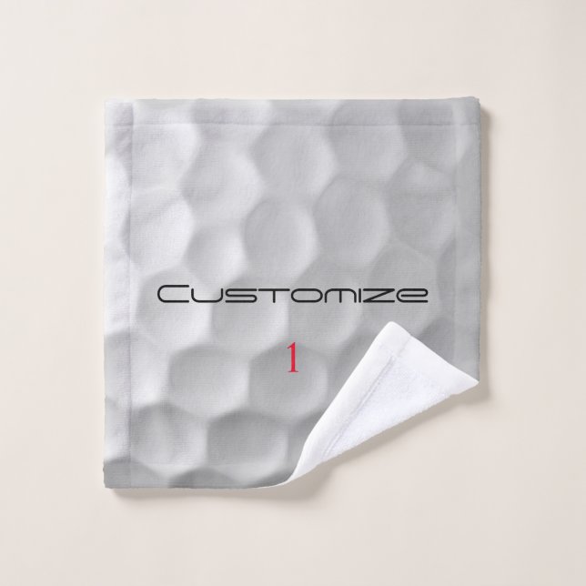 Golf Ball Dimples Personalized Text and Number Wash Cloth (Wash Cloth)