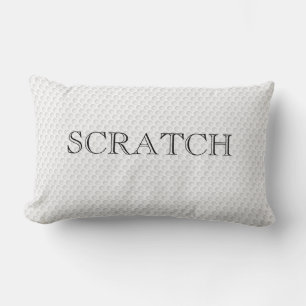 Golf Ball Dimples SCRATCH text Fun Sports Decor Lumbar Pillow