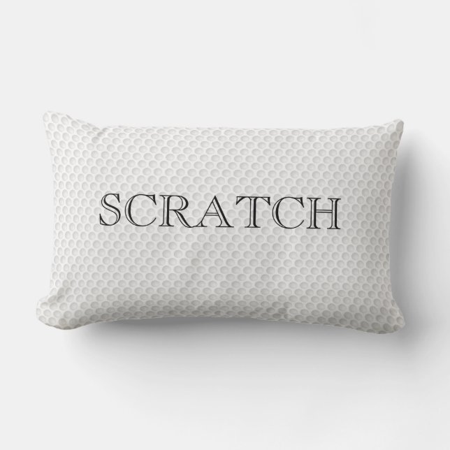 Golf Ball Dimples SCRATCH text Fun Sports Decor Lumbar Pillow (Front)