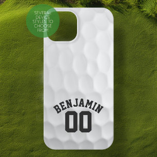 Golf Ball Dimples with Custom Name Number iPhone 15 Case