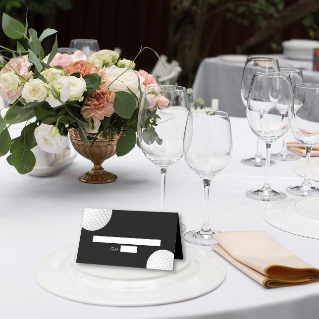 Golf Ball Elegant Formal Wedding  Place Card (Creator Uploaded)