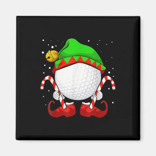 Golf Ball Elf Christmas Pajama Cute Sport X Mas Ca Magnet