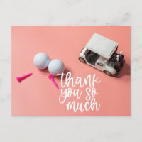 Golf ball for Baby Girl Golfer Thank you postcard