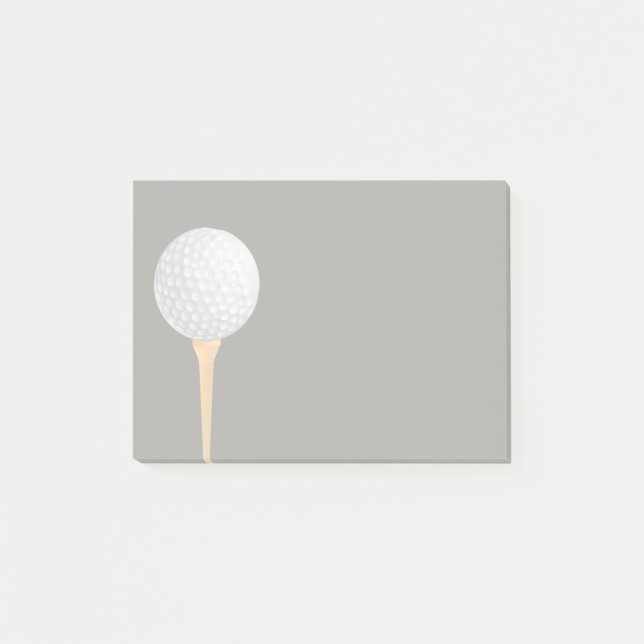 golf ball golfing design post it note grey (Front)