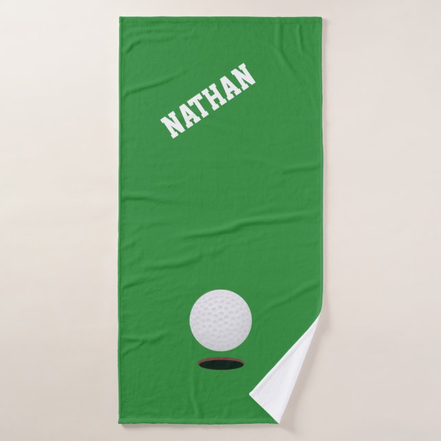 Golf Ball Green (Serviette de bain)