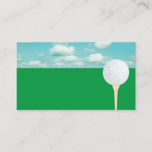 golf ball green and blue golfing double sided business card