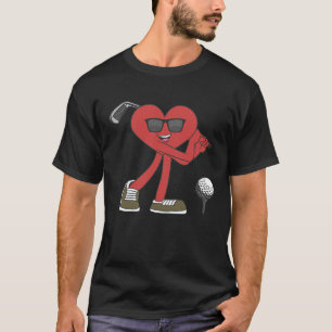 Golf Ball Happy Valentine's Day Heart Love Married T-Shirt
