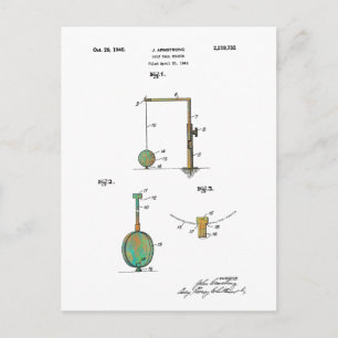 GOLF BALL HOLDER PATENT 1940 - Postcards