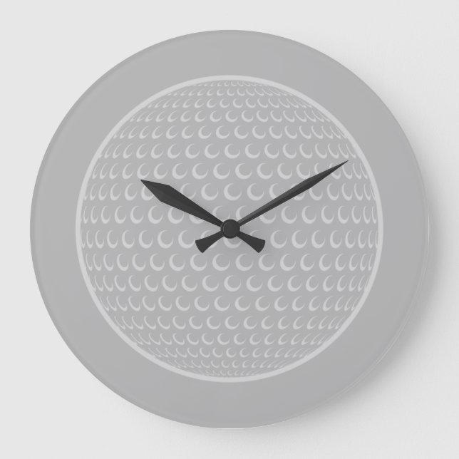 Golf Ball Illustration CUSTOM COLOR Golfing Art Large Clock (Front)