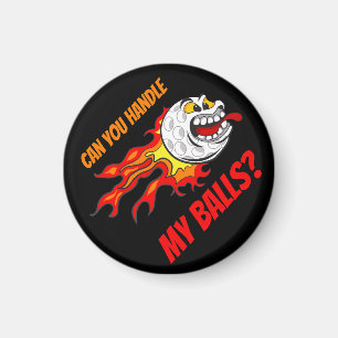 Golf Ball in Flames, Black Magnet