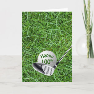 Golf Ball In Grass 100e carte d'anniversaire