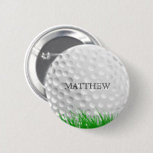 Golf ball in Grass 2 Inch Round Button