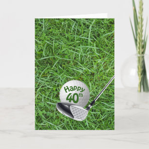 Golf Ball In Grass Carte d'anniversaire 40e