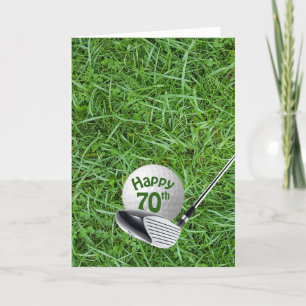Golf Ball In Grass Carte d'anniversaire 70e