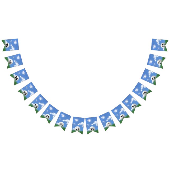 golf ball in grass for 75th birthday bunting flags (All)