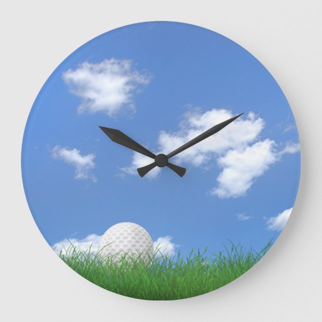 Golf ball in grass large clock (Front)