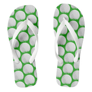 Golf Ball in Grass Pattern Flip Flops