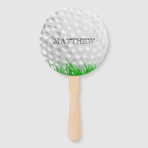 Golf ball in Grass Personalized Hand Fan