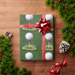 Golf Ball is on Tee Wrapping Paper