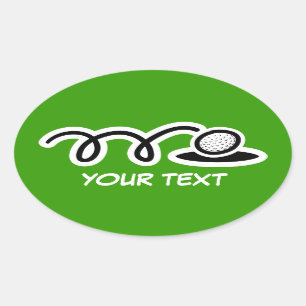 Golf ball large stickers with customizable text
